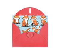 Red YYHWHJDE Carte de vœux avec image de renard dans différentes poses 15,2 x 10,2 cm avec effet nacré double face et encre respectueuse de l'environnement