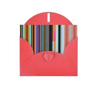 Red YYHWHJDE Carte de vœux avec lignes verticales irrégulières 15,2 x 10,2 cm avec effet nacré double face et encre respectueuse de l'environnement