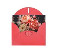 Red YYHWHJDE Carte de vœux avec motif pivoines aux couleurs vives 15,2 x 10,2 cm avec effet perle double face et encre respectueuse de l'environnement