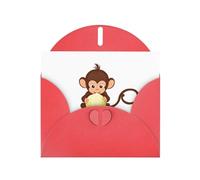 Red YYHWHJDE Carte de vœux imprimée Little Monkey eating oignon 15,2 x 10,2 cm - Design tendance et unique pour diverses occasions