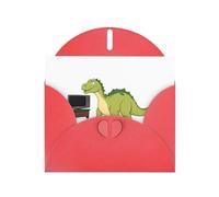 Red YYHWHJDE Carte de vœux Motif dinosaure regardant la télévision 15,2 x 10,2 cm Design tendance et unique pour diverses occasions