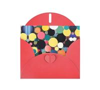 Red YYHWHJDE Carte de vœux Motif peinture abstraite de cercles 15,2 x 10,2 cm avec effet nacré double face et encre respectueuse de l'environnement