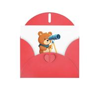 Red YYHWHJDE Carte de vœux Motif petit ours regardant le ciel 15,2 x 10,2 cm - Design tendance et unique pour diverses occasions