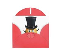 Red YYHWHJDE Carte de vœux Motif pommes de terre portant un chapeau haut-de-forme pour Noël, anniversaire, Saint-Valentin, anniversaire de mariage et fêtes