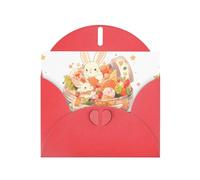 Red YYHWHJDE Carte de vœux Motif sucre en coquille de noix de coco et lapin blanc 15,2 x 10,2 cm Design tendance et unique pour diverses occasions