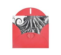 Red YYHWHJDE Carte de vœux Motif tentacules de pieuvre 15,2 x 10,2 cm avec effet nacré double face et encre respectueuse de l'environnement