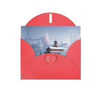 Red YYHWHJDE Carte de vœux paysage d'hiver 15,2 x 10,2 cm avec effet nacré double face et encre respectueuse de l'environnement