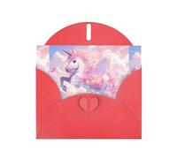 Red YYHWHJDE Crown Unicorn on the White Clouds Prints Carte de vœux 15,2 x 10,2 cm - Design tendance et unique pour diverses occasions