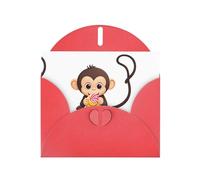 Red YYHWHJDE Little Monkey eating candy Prints Carte de vœux 15,2 x 10,2 cm - Design tendance et unique pour diverses occasions