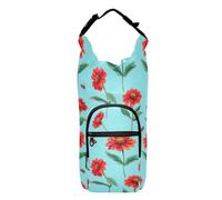 Red Zinnia Sac banane pour bouteille d'eau pour bouteille d'eau de marche Compatible avec bouteilles de 50/61/81/1,2 l, Bleu zinnia rouge, 1 size, Claasic