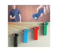 (Red)Zipstring Rope Propeller Launcher Electric String Toy