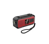 (Red1139) Radio solaire portable à manivelle avec haut-parleur Bluetooth et lampe torche LED intégrés,