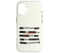 Redacted Everything is Fine Trust Your Government Political Coque pour iPhone 16