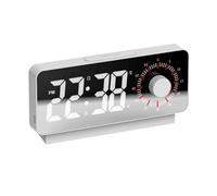 Rédacteur d'alarme Récorveaux d'alarme électroniques numériques Horloge de température du Miroir visuel avec Une Fonction de Snooze Horloge de Bureau Blanc Aqiong