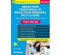 Rédacteur territorial et rédacteur principal de 2e classe (Concours 2025) Concours externe - Concours interne - 3e voie - Examen professionnel - Marc Dalens - Studyrama Eds - broché - Scolaire / Unive