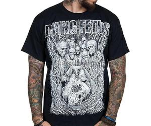 RedAeL Business Shirts Crew Neck Dying Fetus Men's Treachery T-Shirt Mens Black T-Shirt M