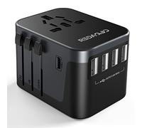 Redagod Adaptateur Voyage Tout-en-Un avec 4 USB 5.6A et 1 USB C 2023 Adaptateur de Prise Universelle Dépoli France vers Anglaise, USA, Japon, Canada Italie, Australie