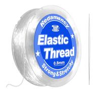Redamancy 0.8mm*50m Fil Bracelet Perle,Fil Transparent Elastique Bijoux avec Aiguille Perle,Fil Nylon Elastique pour Bracelet,pour Fabrication Bracelet,Collier et Bijoux,Suspendre Les Décorations