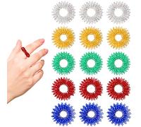 Redamancy 15 pcs Bague de Massage Des Doigts, Bague Accupressure, Anneaux de Massage Des Mains, pour Circulation Sanguine Entre Les Doigts (5 Couleurs)