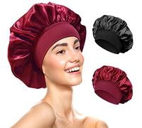 Redamancy 2 Pcs Bonnet Satin Cheveux Nuit,Bonnet de Nuit en Satin Élastique,Bonnet Cheveux Nuit pour Femmes, Soins des Cheveux Bonnets de Nuit Doux et Réutilisable