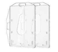 Redamancy 2 Pcs Porte Badges Transparents, Protege Carte avec Fente pour le Pouce, Porte-Badge D'identification, Porte-Badge Vertical, pour Id D'école de Crédit Licences Passes de Bureau Cartes