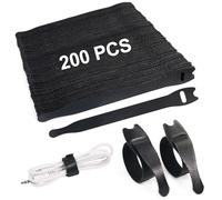 Redamancy 200 Pièces Serre Câble Réutilisables en Nylon, Attache Cable 150 x 12 mm, Scratch Serre Cable Bande, Organisateur de Cable pour Attacher Les Câbles, Gaines, Fils PC, Fils Électriques