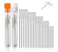 Redamancy 50 Pcs Chas Large Aiguille à Coudre, Aiguilles Coudre, Aiguilles à Grand Œil, Aiguille à grand Chas, 5 Tailles, 4 cm 4,5 cm 5 cm 5,6 cm 6 cm