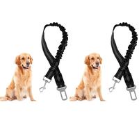 Redamancy Ceinture Chien Voiture, 1 Pièces Harnais, Ceinture Securite avec Absorption des Chocs et Mousqueton pour Tout Type de Voiture pour Tous Les Chiens et Chats (Lot de 2)