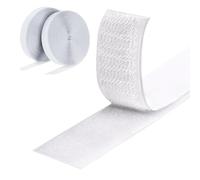 Redamancy Scratch Autocollant Double Face 8M, Bande Scratch Adhésif, Scratch a Coudre 2cm, Bande Agrippantes Adhésives, Scratch Autocollant pour Ménage, Bricolage Et l'artisanat, Blanc