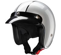 Redbike RB-755 Indiana Casque Jet, noir-blanc-argent, taille XS pour homme