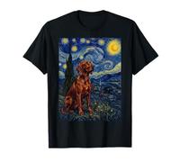 Redbone Chien Coonhound Van Gogh Nuit étoilée T-Shirt