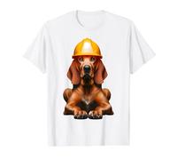 Redbone Coonhound Casque de Travail pour Papa Jaune T-Shirt Graphique avec Valeur, Homme, Blanc, S