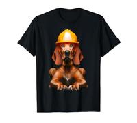 Redbone Coonhound Casque de Travail pour Papa Jaune T-Shirt Graphique avec Valeur, Homme, Noir, M