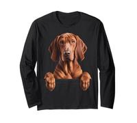 Redbone Coonhound Cute Peeking pour Les Amoureux des Chiens Manche Longue
