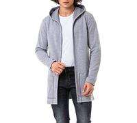 Redbridge Cardigan long à capuche Décontracté, ouvert, idéal pour les loisirs et le quotidien, gris, M