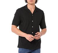Redbridge Chemise à manches courtes avec col à revers, boutonnée, décontractée, aérée et confortable, Noir , XL