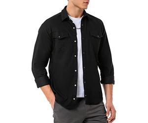 Redbridge Chemise en denim premium Chemise en jean Coton Décontractée, Noir , XXL