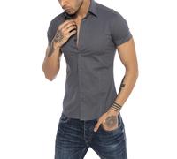 Redbridge Chemise Homme Slim Fit Boutonnée Manches Courtes Bleu Clair