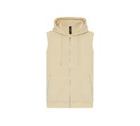 Redbridge Débardeur pour homme avec fermeture éclair, sweat à capuche, sans manches, beige, L