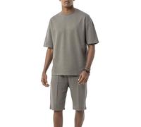 Redbridge Ensemble d'été pour homme - Deux pièces avec t-shirt oversize et short - Look de vacances minimaliste, kaki, L