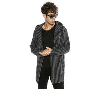 Redbridge Herren Cardigan Long Cut Coton Mix Kapuche Rayé Asymétrique