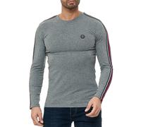Redbridge Herren Slim-Fit Pullover Sweatshirt Manches Longues Col Rond Côtelé