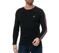 Redbridge Herren Slim-Fit Pullover Sweatshirt Manches Longues Col Rond Côtelé