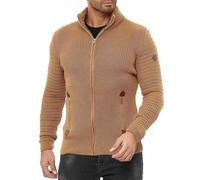 Redbridge Herren Strickjacke Cardigan Zippé Col Montant M3633 Noir