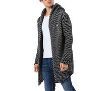 Redbridge Homme Cardigan Pull Col Capuche Tricot Noir-Blanc