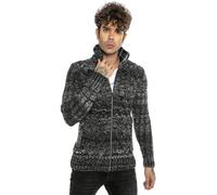 Redbridge Homme Cardigan Veste Tricoté Pull Col Montant Inside à Carreaux
