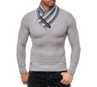 Redbridge Homme Pull Tricot Supple Pull Col Écharpe Gris