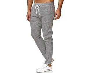 Redbridge Hommes Chino Slim Fit Rayé Casual Élastique Gym à Carreaux Mode Pantalon - M4231 - Gris Quadrillé - Taille M