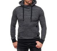 Redbridge Hommes Pull à Capuche Mélange Sweatshirt Casual de Base Pullover, Anthracite, S