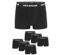 Redbridge Lot de 6 boxers pour homme - En coton - Taille élastique avec logo - Sous-vêtements confortables dans une coupe classique, Noir , S